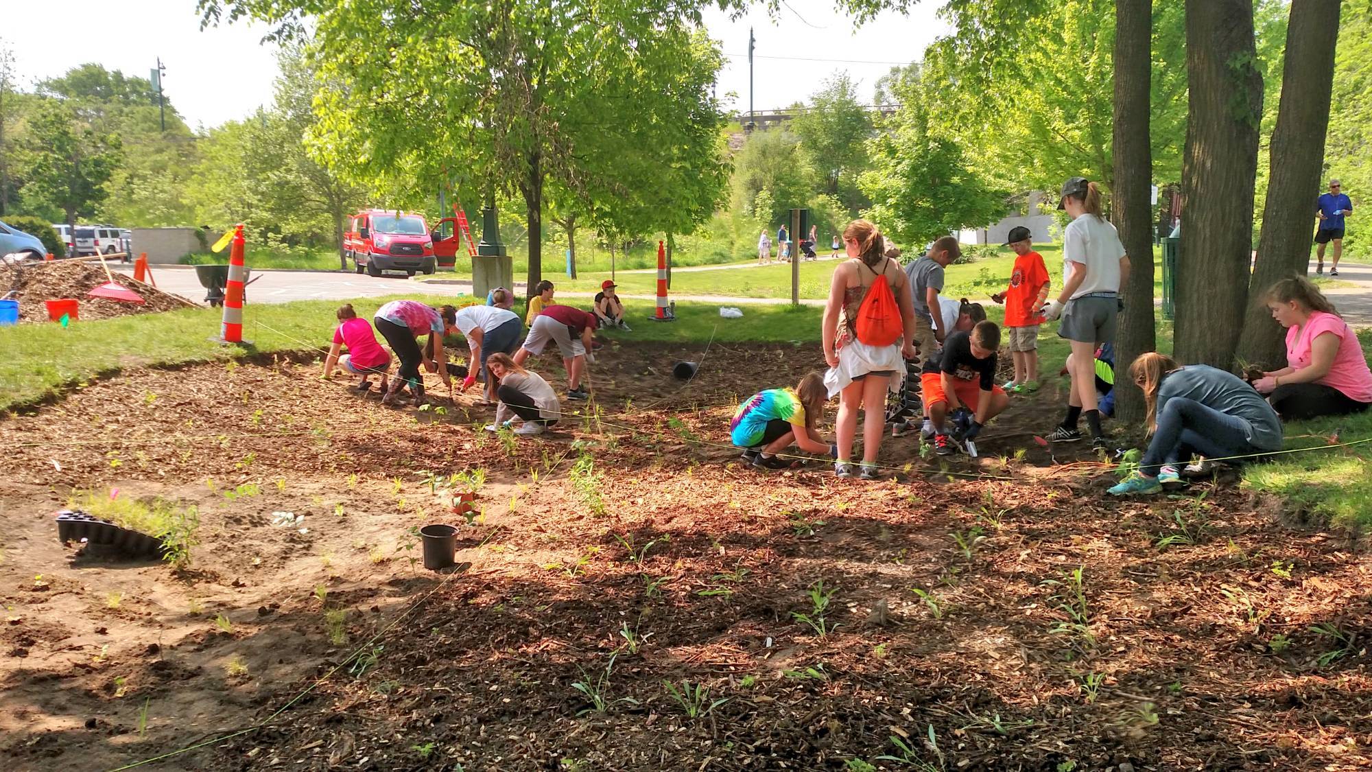 East Rockford Middle School bioswale